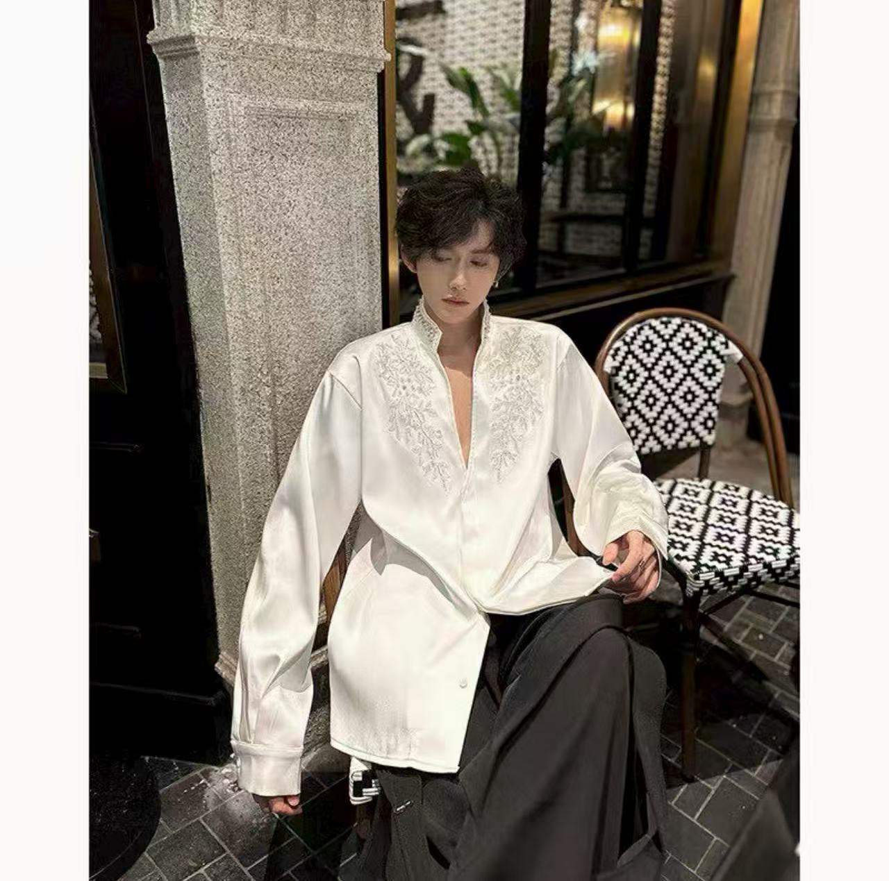 Men's satin shirt(Anchor development)